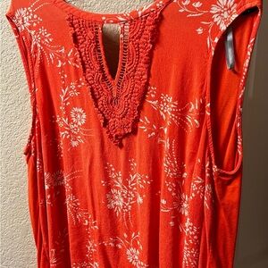 Daniel Rainn Coral Floral Lace Blouse